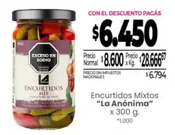La Anonima La anónima encurtidos mix oferta