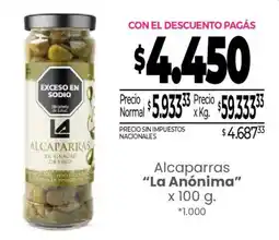 La Anonima La anónima alcaparras en vinagre de vino oferta