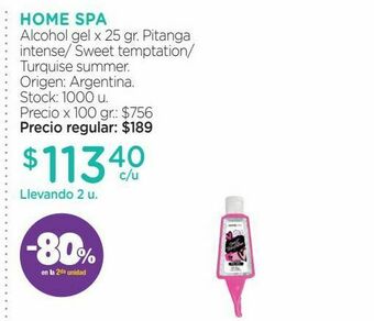 Farmacity Home spa alcohol gel x 25 gr. pitanga intense/ sweet temptation/ turquise summer oferta
