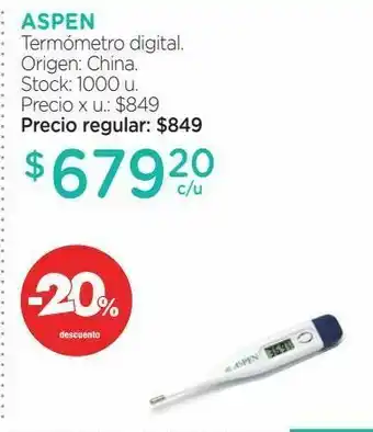 Farmacity Aspen termómetro digital. oferta