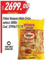Supermercados Comodin Vazquez - fideo nido cinta selecc 500gr cod. 37996/11178 oferta