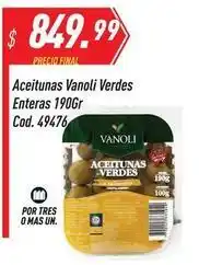 Supermercados Comodin Vanoli - aceitunas verdes enteras 190gr cod. 49476 oferta