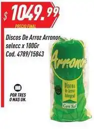 Supermercados Comodin Discos de arroz arronor selecc x 100gr cod. 4789/15843 oferta