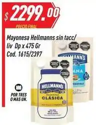 Supermercados Comodin Hellmann's - mayonesa sin tacc/ liv dp x 475 gr cod. 1615/2397 oferta