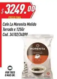 Supermercados Comodin La morenita - cafe molido torrado x 125gr cod. 34102/34099 oferta