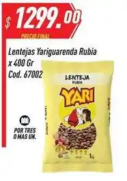 Supermercados Comodin Yariguarenda - lentejas rubia x 400 gr cod. 67002 oferta