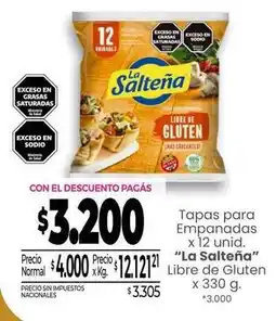 La Anonima La salteña - tapas para empanadas libres de gluten oferta