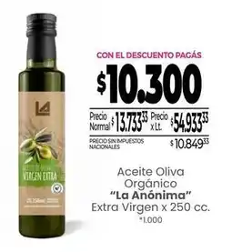 La Anonima La anónima - aceite oliva orgánico extra virgen oferta