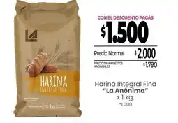 La Anonima La anónima - harina integral fina oferta