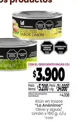 La Anonima La anónima - atún en trozos oferta