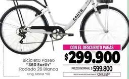 La Anonima Paseo - bicicleta 360 earth rodado 26 blanca oferta