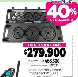 La Anonima Set de barras y pesas biosports oferta