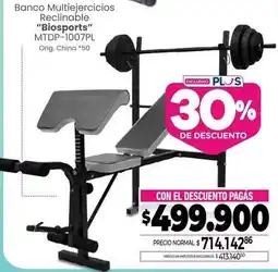 La Anonima Banco multiejercicios reclinable biosports mtdp-1007pl oferta