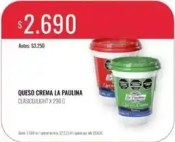 Supermercados Tadicor La paulina - queso crema clásico/light oferta