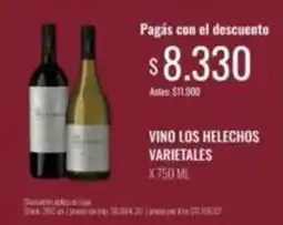 Supermercados Tadicor Los helechos - vino los helechos varietales oferta