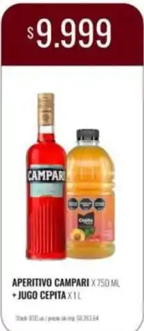 Supermercados Tadicor Campari - aperitivo campari + jugo cepita oferta
