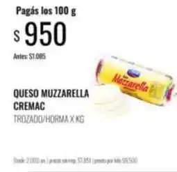 Supermercados Tadicor Cremac - queso mozzarella oferta