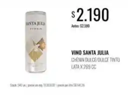 Supermercados Tadicor Santa julia - vino santa julia chenin dulce/dulce tinto lata oferta