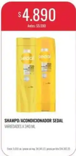 Supermercados Tadicor Sedal - shampoo/acondicionador oferta