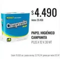 Supermercados Tadicor Campanita - papel higiénico plus oferta