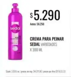 Supermercados Tadicor Sedal - crema para peinar oferta