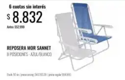 Supermercados Tadicor Mor - reposera mor sannet 8 posiciones oferta