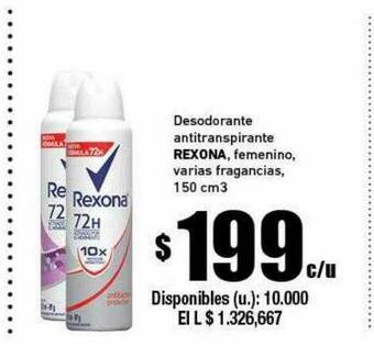 Cooperativa Obrera Desodorante Antitranspirante Rexona oferta