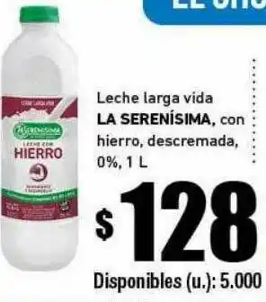 Cooperativa Obrera Leche Larga Vida La Serenísima Con Hierro Descremada 0% oferta