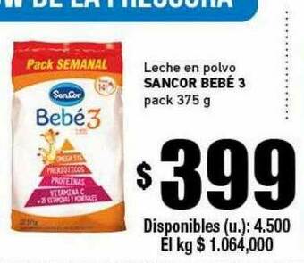Cooperativa Obrera Leche En Polvo Sancor Bebé 3 oferta
