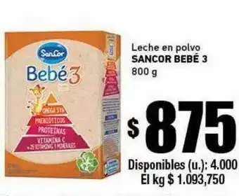 Cooperativa Obrera Leche En Polvo Sancor Bebé 3 oferta