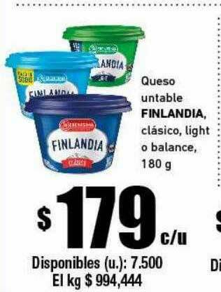 Cooperativa Obrera Queso Untable Finlandia oferta