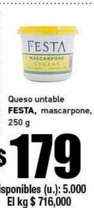 Cooperativa Obrera Queso Untable Festa Mascarpone oferta