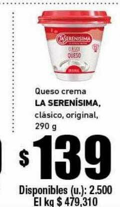 Cooperativa Obrera Queso Crema La Serenisima Clásico Original oferta