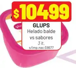 Almacor Glups helado balde vs sabores oferta