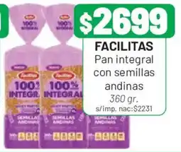 Almacor Facilitas pan integral con semillas andinas oferta