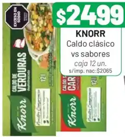 Almacor Knorr caldo clásico vs sabores oferta