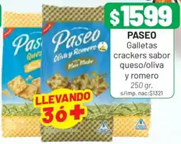 Almacor Paseo galletas crackers sabor queso/oliva y romero oferta