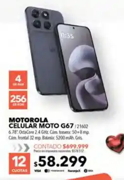 Nexon Motorola celular moto g67 oferta