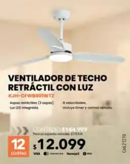 Nexon Ventilador de techo retráctil con luz oferta