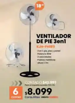 Nexon ConsuMax ventilador de pie 3en1 oferta