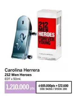 Pigmento Carolina Herrera 212 Men Heroes oferta