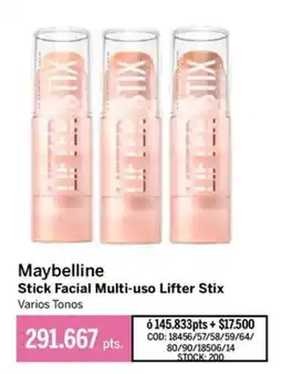 Pigmento Maybelline stick facial multi-uso lifter stix oferta