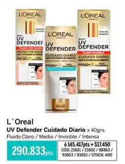 Pigmento L'oreal uv defender cuidado diario oferta