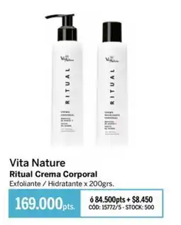 Pigmento Vita nature ritual crema corporal oferta