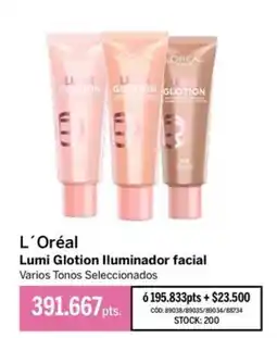 Pigmento L'Oréal Lumi Glotion Iluminador facial oferta