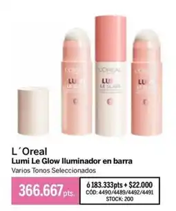 Pigmento L'oreal lumi le glow iluminador en barra oferta