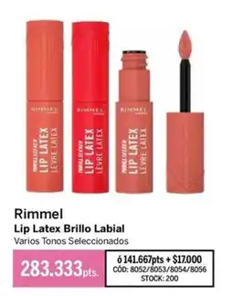 Pigmento Rimmel lip latex brillo labial oferta