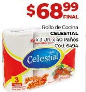 Diarco Rollo de Cocina Celestial x 3 Un. x 40 Paños oferta