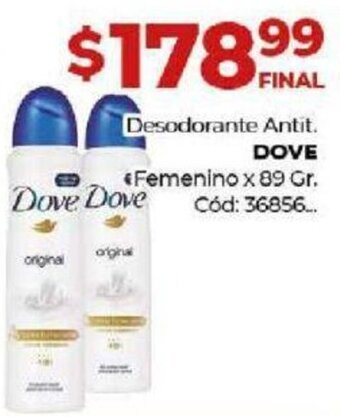 Diarco Desodorante Antit. Dove Femenino x 89 Gr. oferta