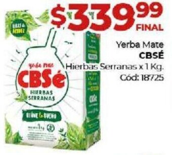Diarco Yerba Mate CBSé Hierbas Serranas x 1 Kg oferta